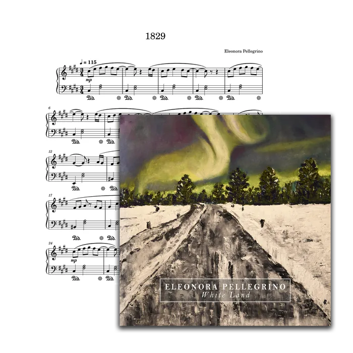 First page of the piano sheet music for 1829